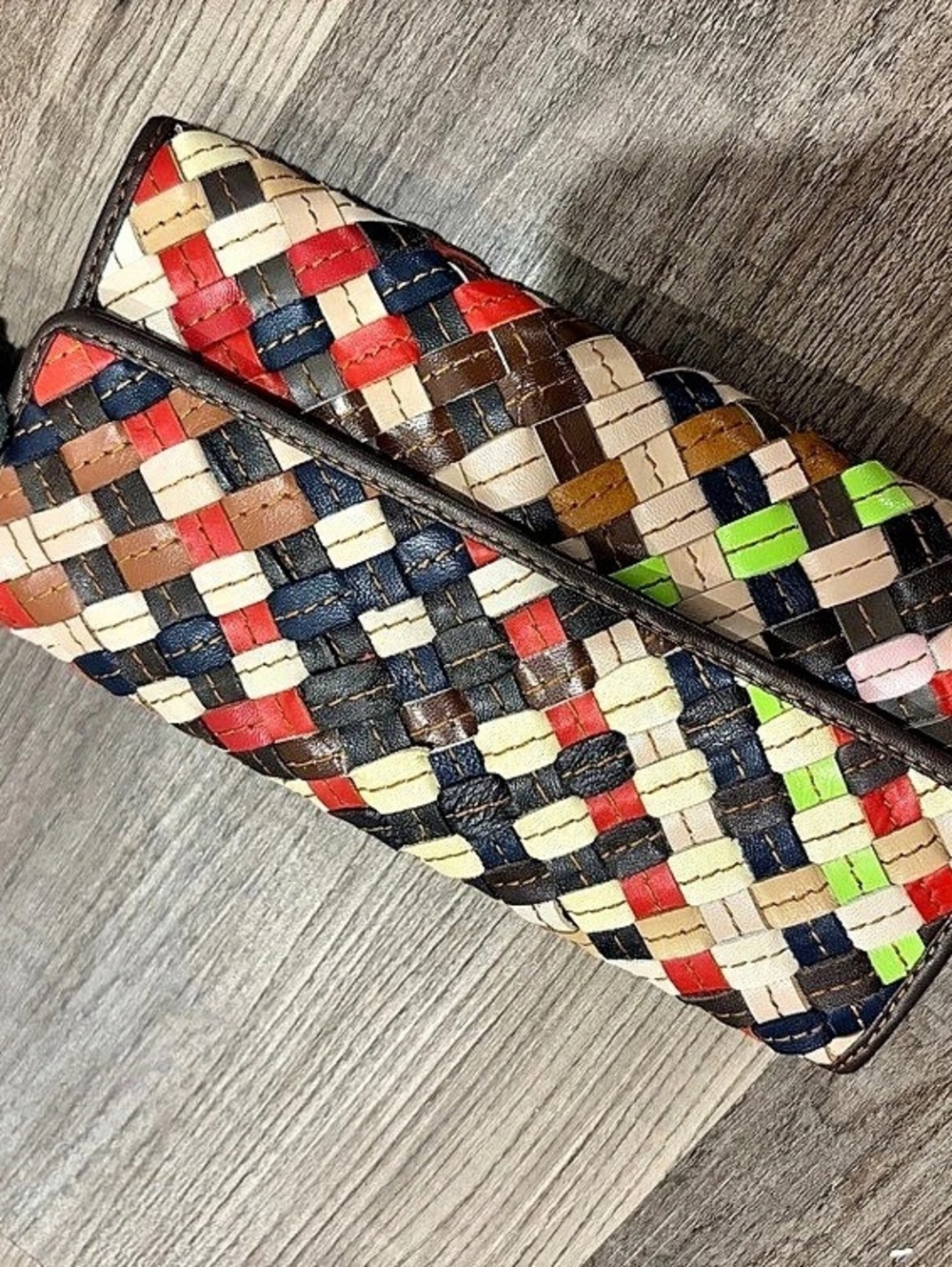 Woven Leather Wallet - Multicolor